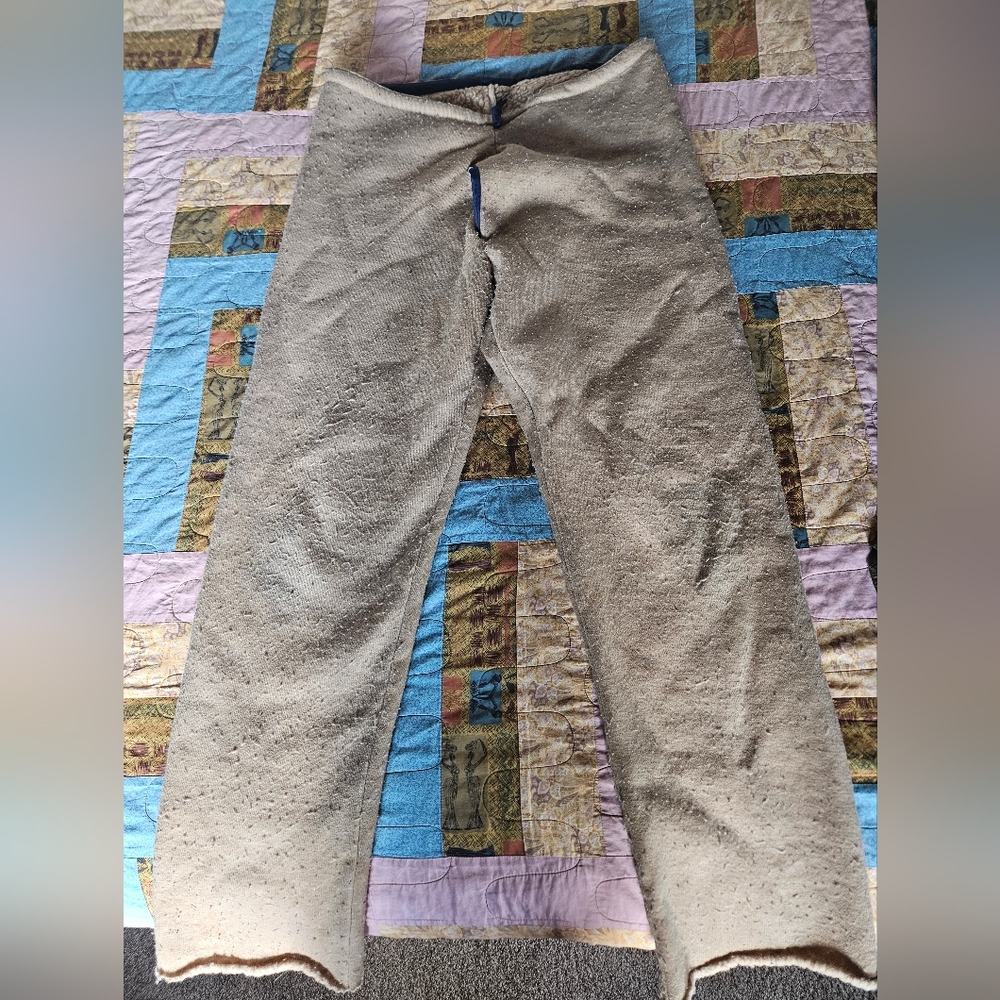 Patagonia men's long underwear. Vintage. Polyester. Tan color